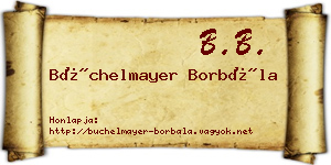 Büchelmayer Borbála névjegykártya